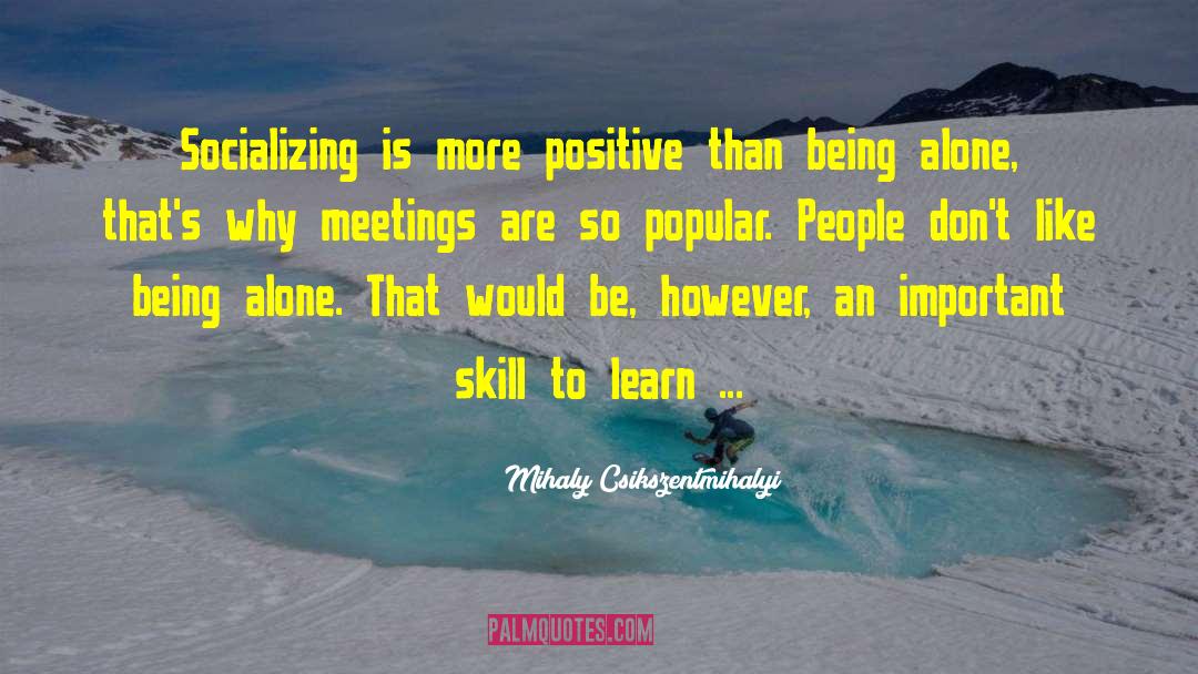 Like Being Alone quotes by Mihaly Csikszentmihalyi