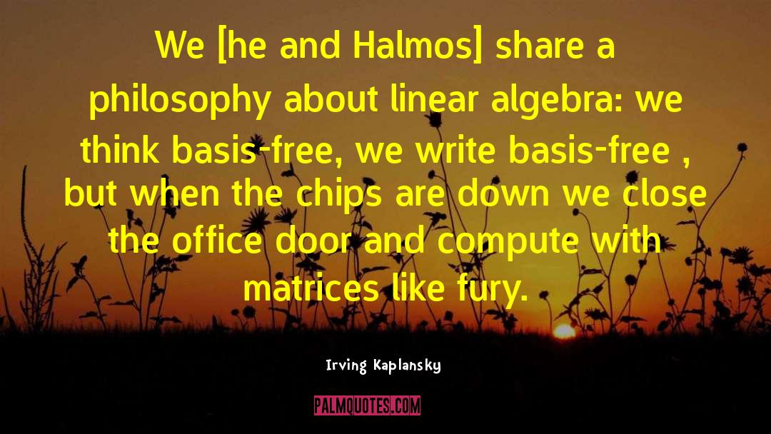 Linear B quotes by Irving Kaplansky