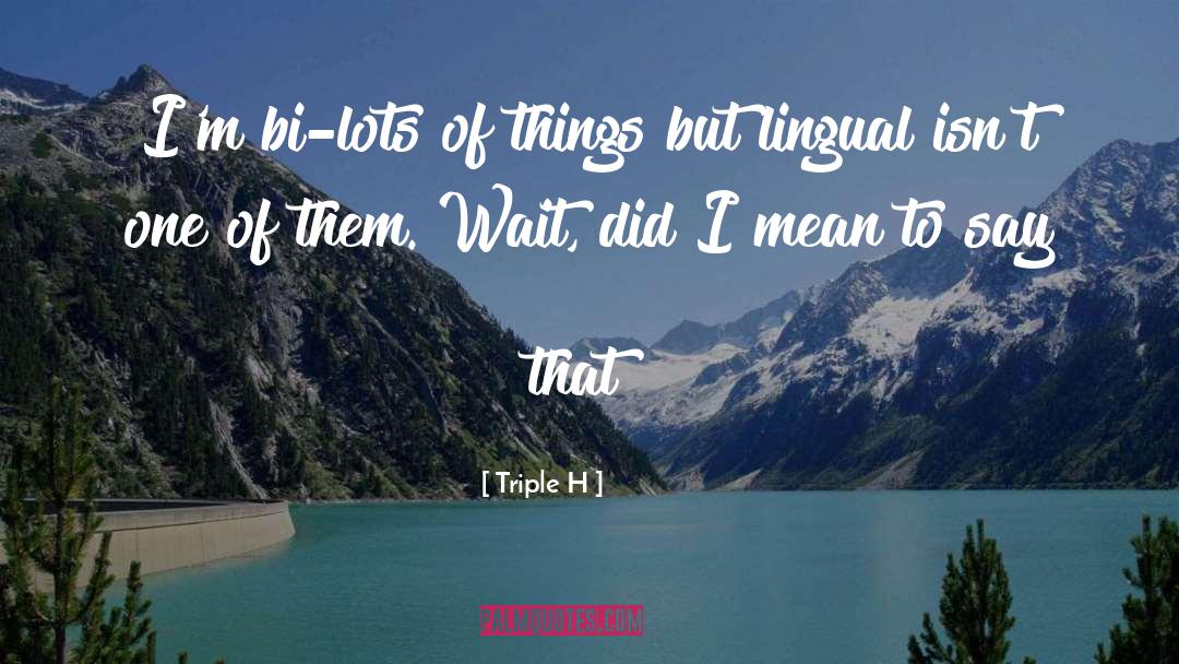 Lingual Tonsils quotes by Triple H