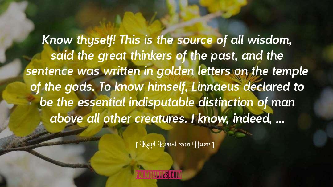 Linnaeus quotes by Karl Ernst Von Baer