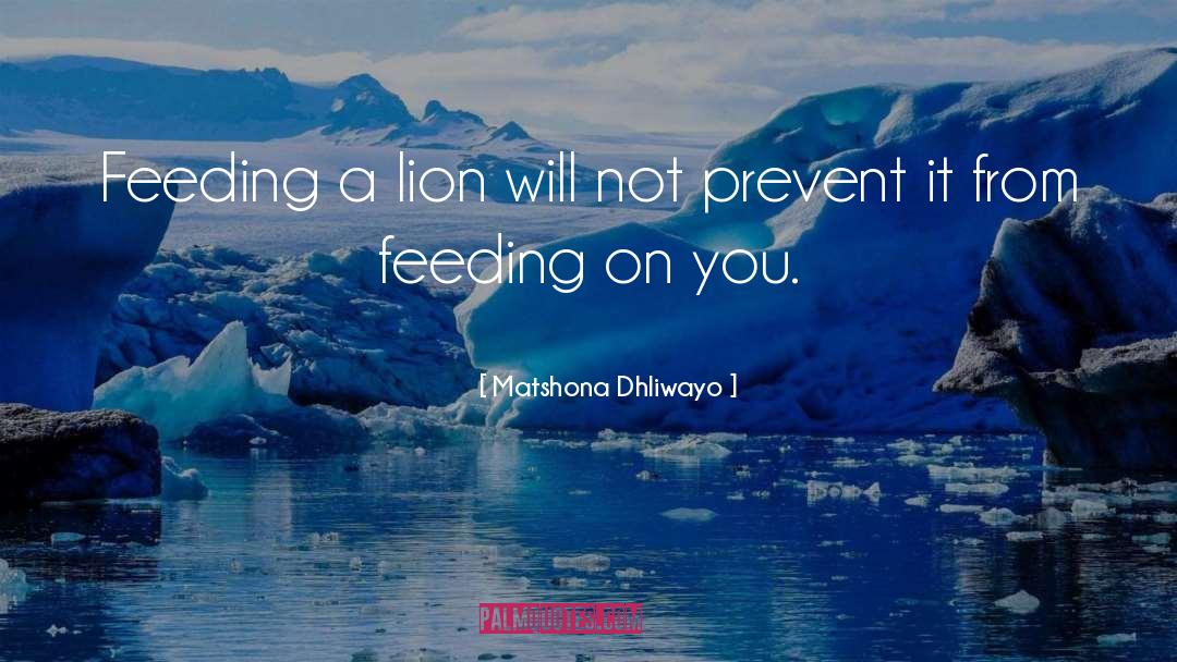 Lion Wisdom quotes by Matshona Dhliwayo