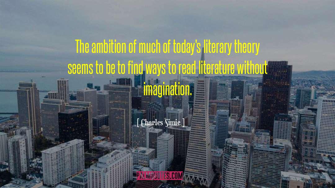 Literary Theory quotes by Charles Simic