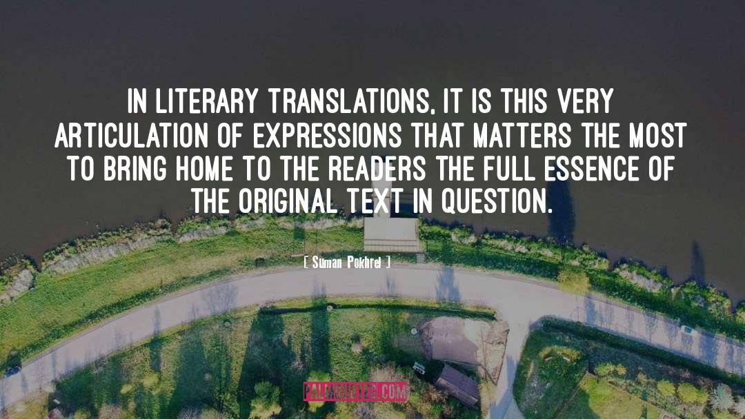 Literary Translation quotes by Suman Pokhrel