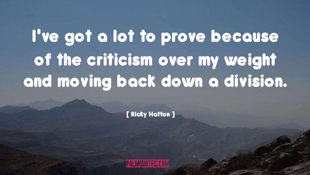 Literay Criticism quotes by Ricky Hatton