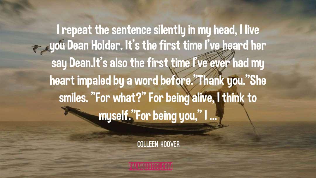 Littered In A Sentence quotes by Colleen Hoover