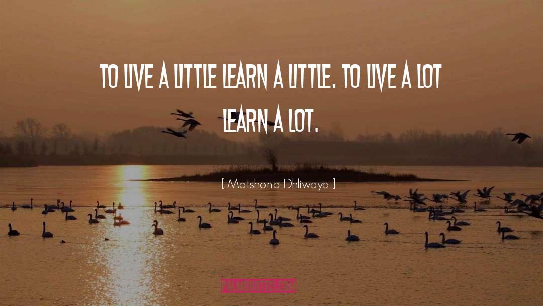 Live A Little quotes by Matshona Dhliwayo