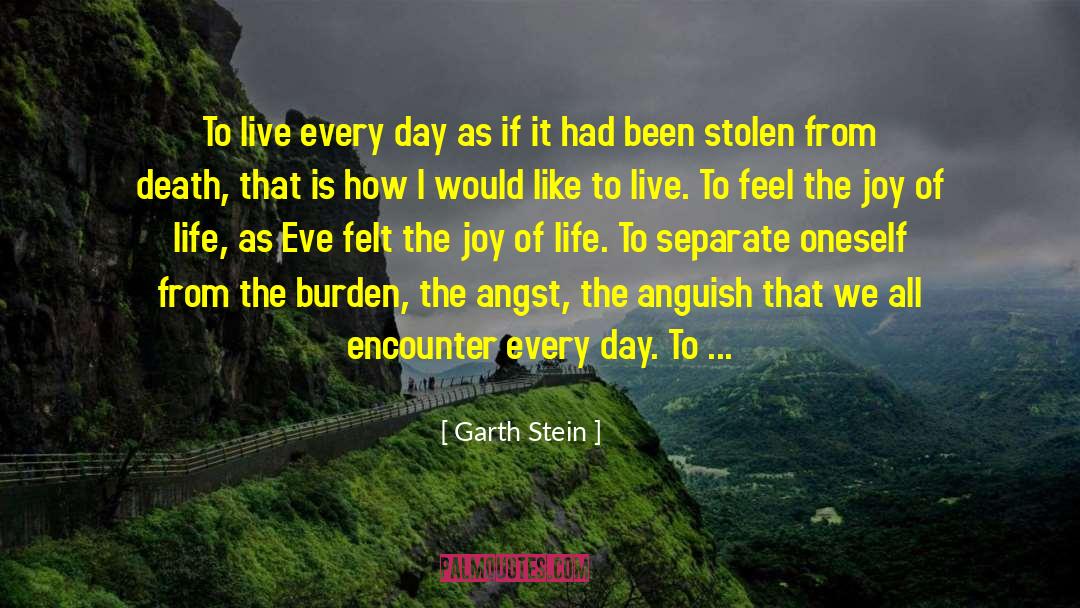 Live Every Day quotes by Garth Stein