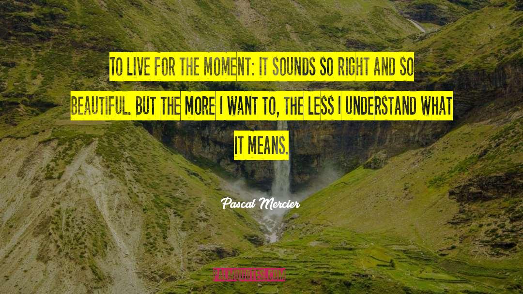Live For The Moment quotes by Pascal Mercier