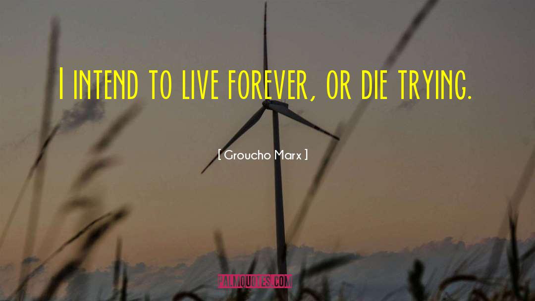 Live Forever quotes by Groucho Marx