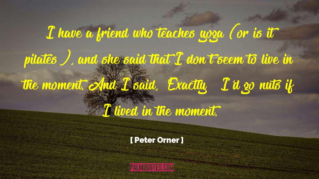 Live In The Moment quotes by Peter Orner