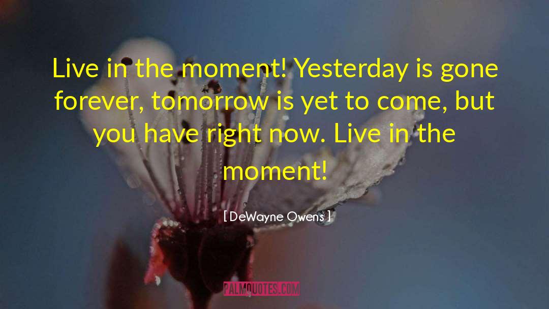Live In The Moment quotes by DeWayne Owens