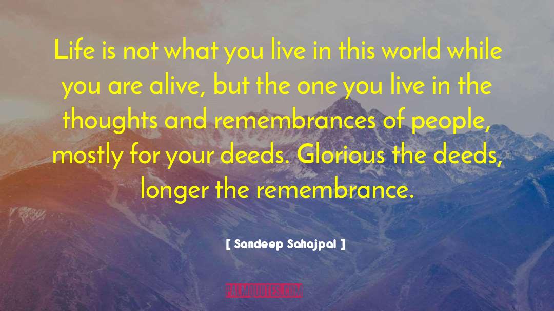 Live In This World quotes by Sandeep Sahajpal