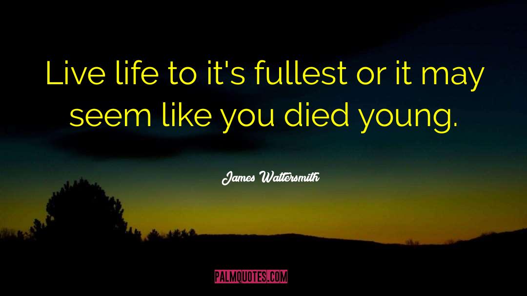 Live Life To Its Fullest quotes by James Wattersmith