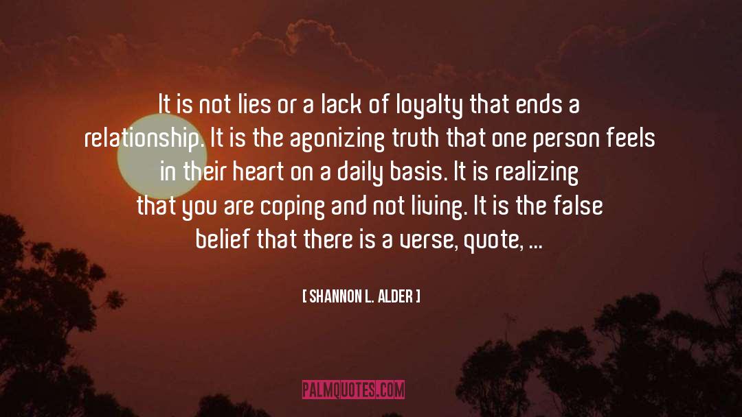 Living A Lie quotes by Shannon L. Alder