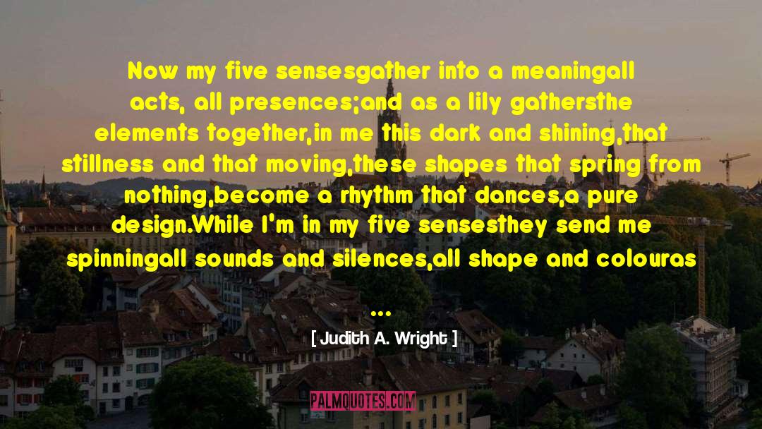 Living Beyond The Five Senses quotes by Judith A. Wright