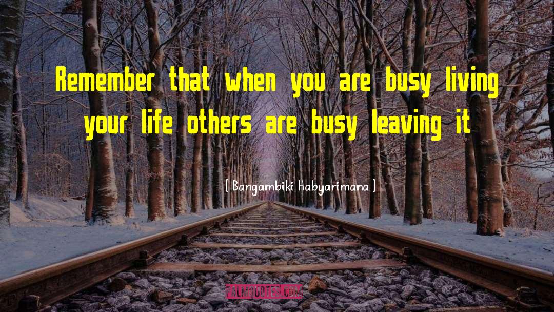 Living Your Life quotes by Bangambiki Habyarimana