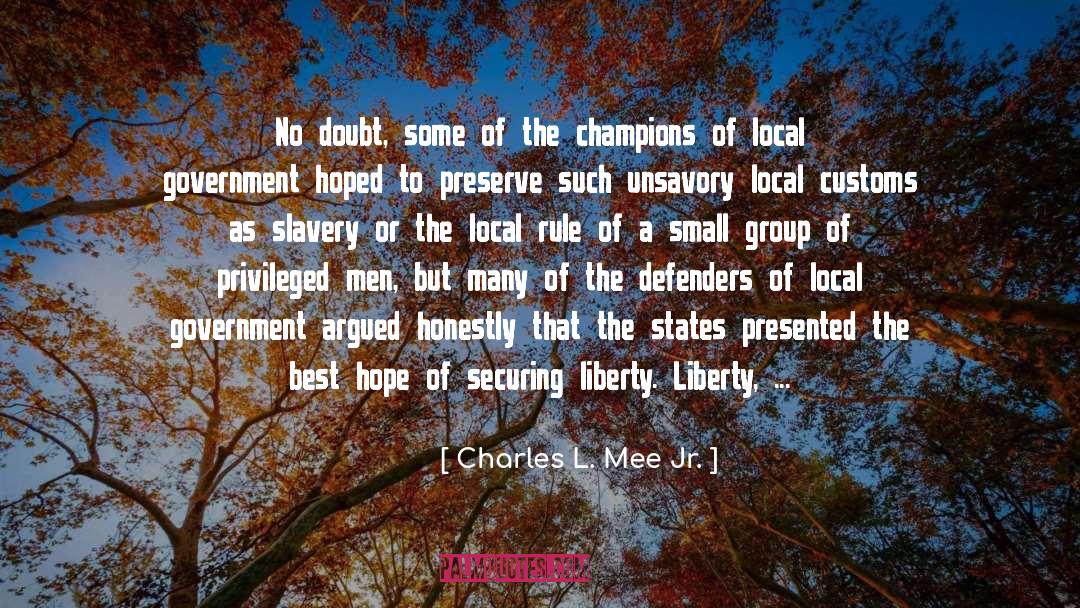 Local Government quotes by Charles L. Mee Jr.