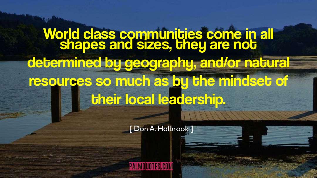 Local Leadership quotes by Don A. Holbrook