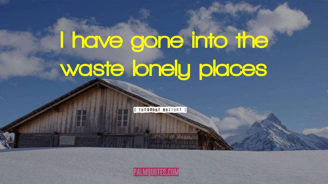 Lonely Places quotes by Theodore Roethke