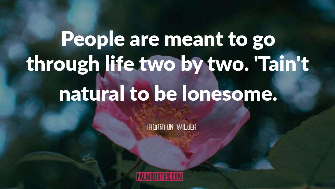 Lonesome quotes by Thornton Wilder