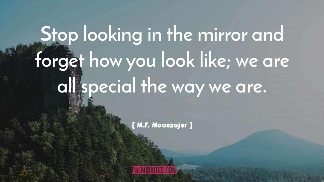 Looking In The Mirror quotes by M.F. Moonzajer