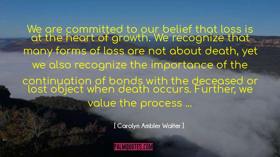 Loss Importance Precious quotes by Carolyn Ambler Walter