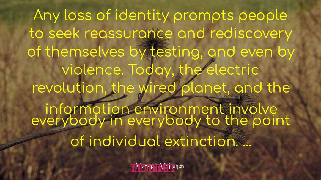 Loss Of Identity quotes by Marshall McLuhan