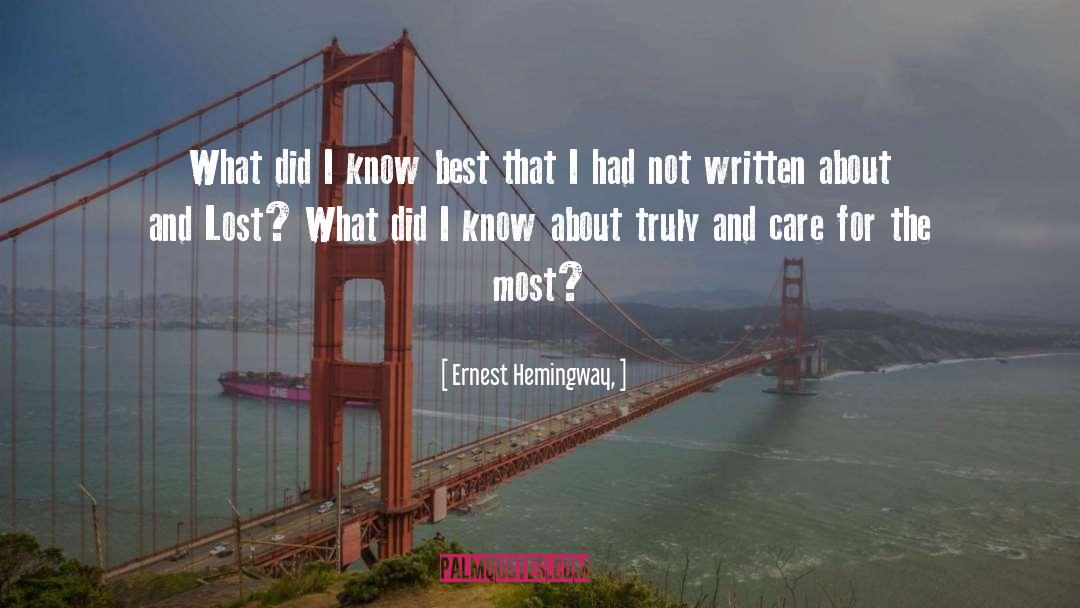 Lost Person quotes by Ernest Hemingway,