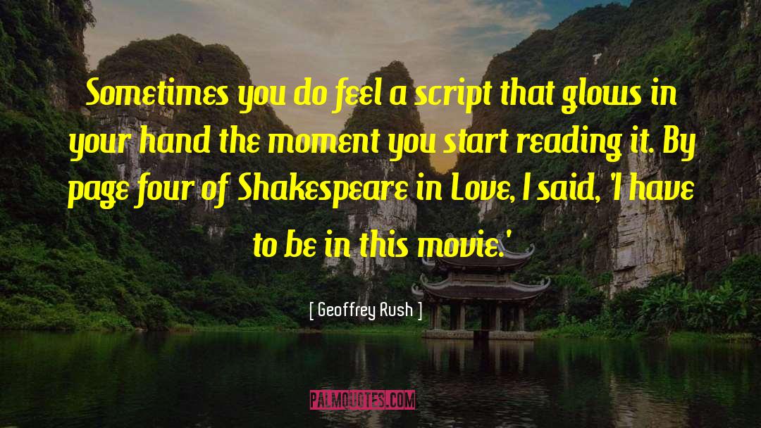 Love Ends quotes by Geoffrey Rush