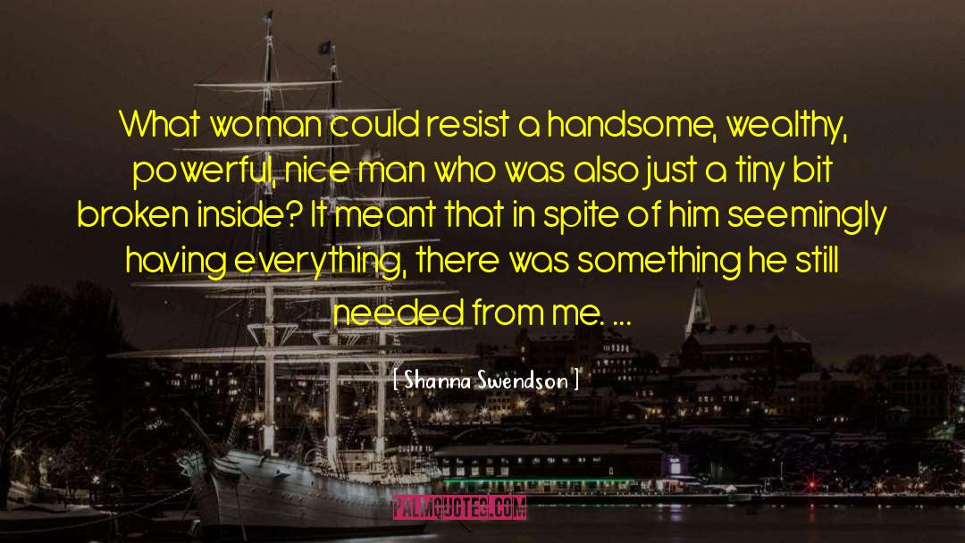 Love Handsome Man quotes by Shanna Swendson