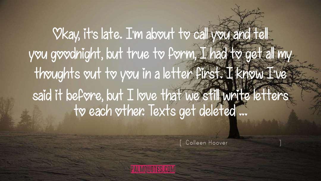 Love Letters To The Dead quotes by Colleen Hoover