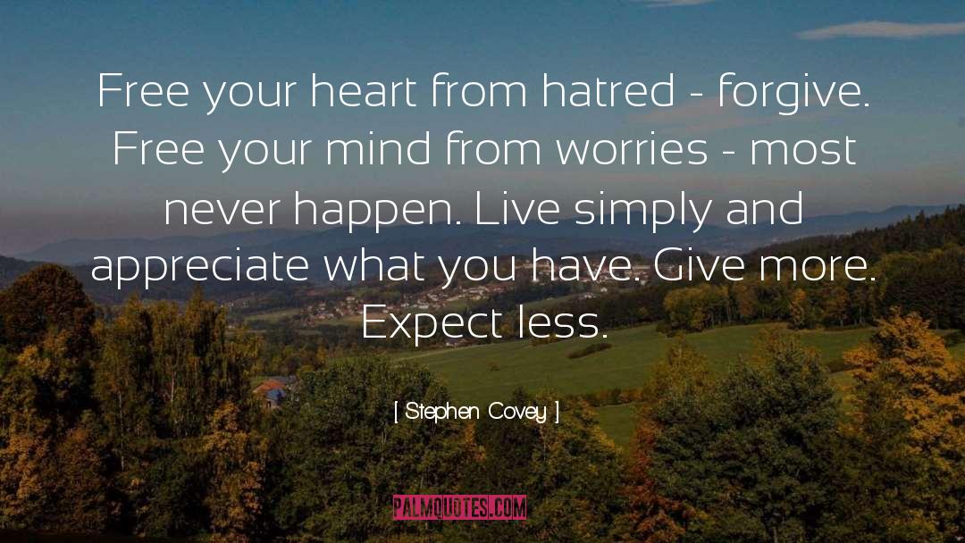 Love More Expect Less quotes by Stephen Covey