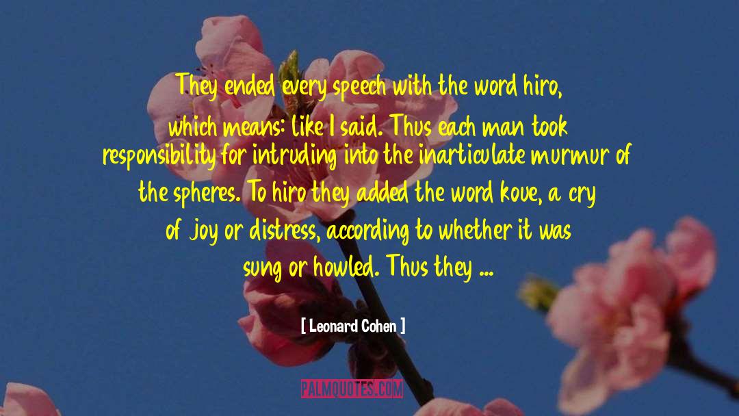 Love Speech quotes by Leonard Cohen
