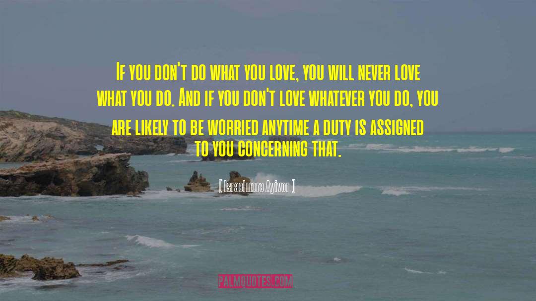 Love What You Do quotes by Israelmore Ayivor