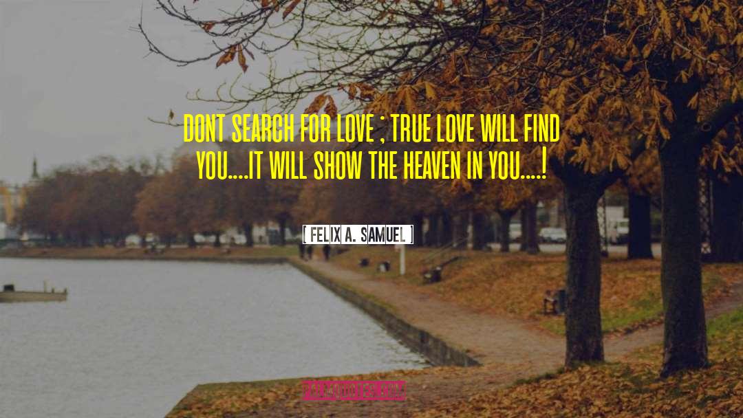 Love Will Find You quotes by Felix A. Samuel