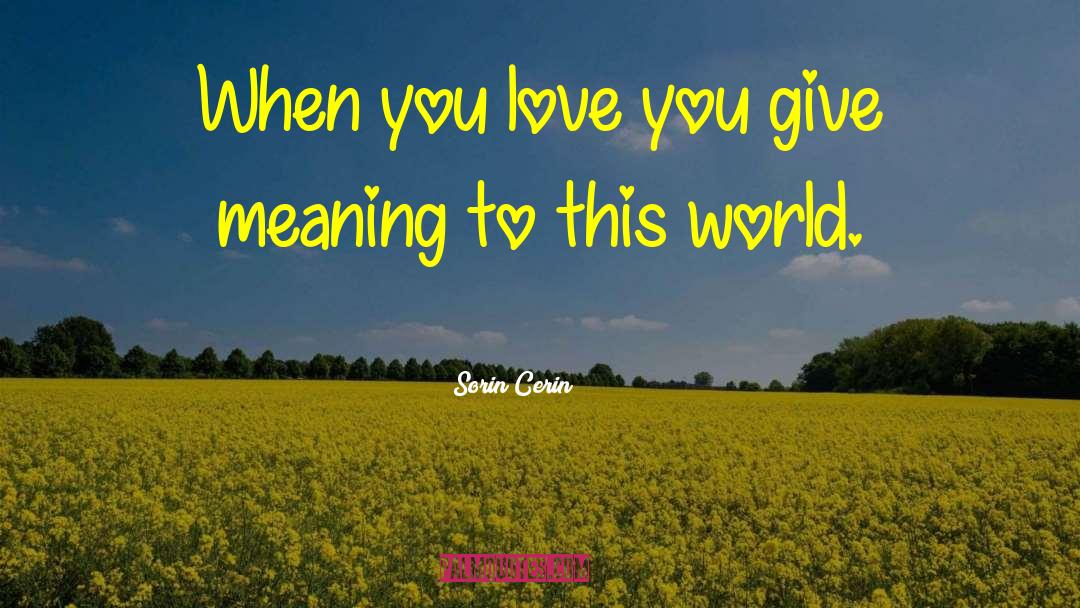 Love You Give quotes by Sorin Cerin