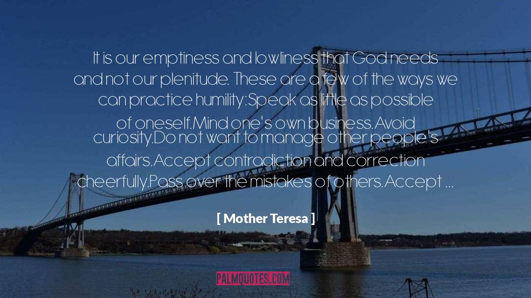Lowliness quotes by Mother Teresa