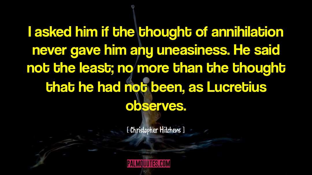 Lucretius quotes by Christopher Hitchens