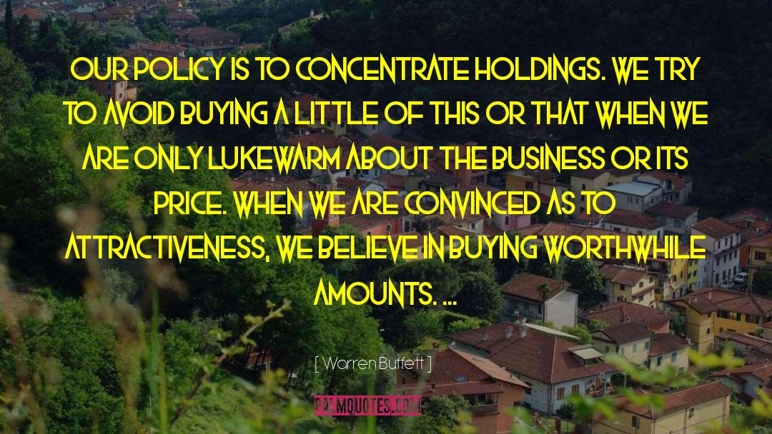 Lukewarm quotes by Warren Buffett