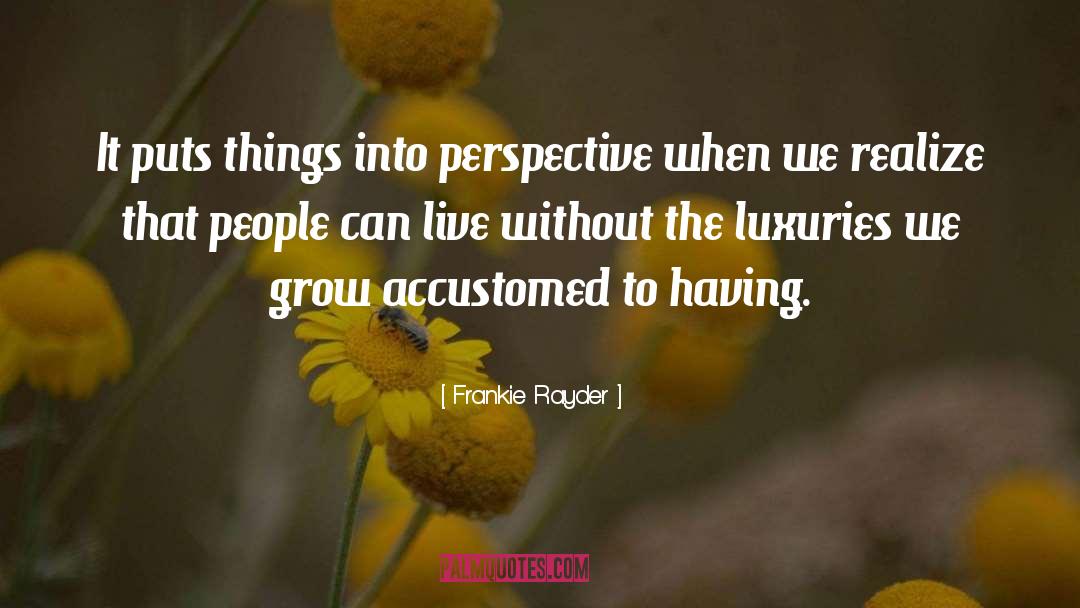 Luxuries quotes by Frankie Rayder