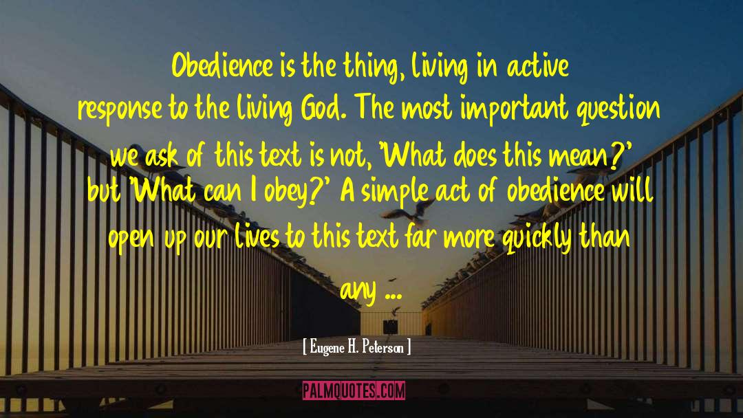 Luxury Of Living quotes by Eugene H. Peterson