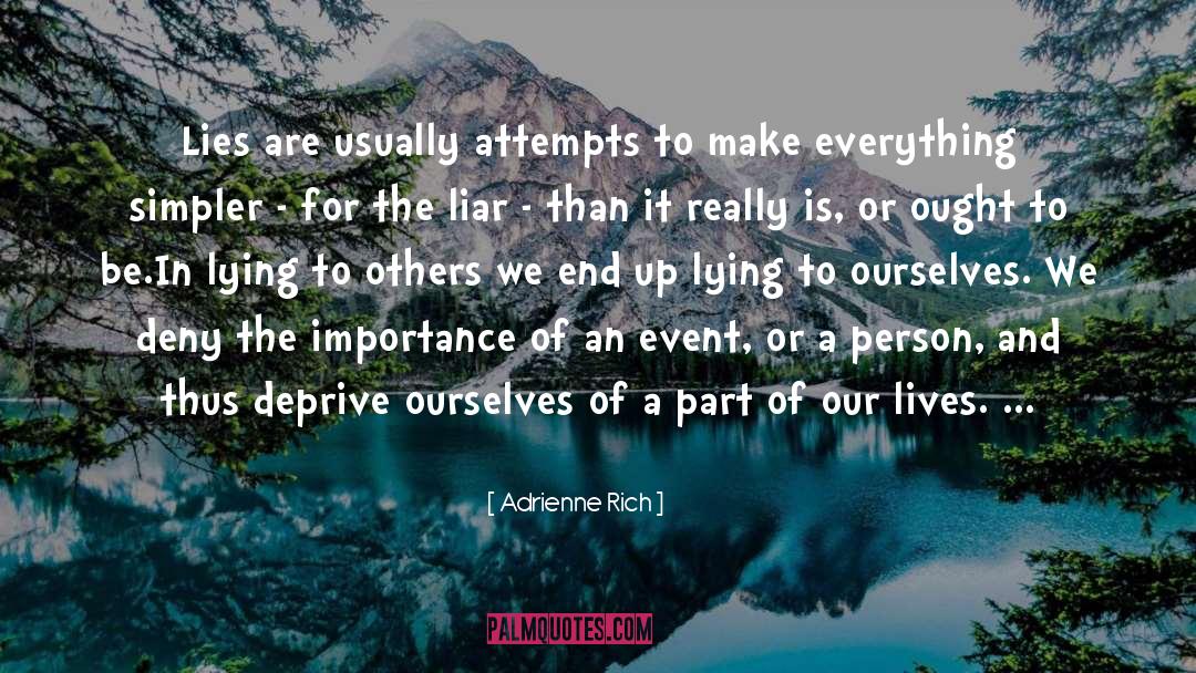 Lying To Others quotes by Adrienne Rich