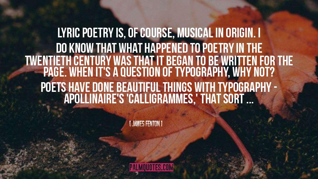 Lyric Poetry quotes by James Fenton