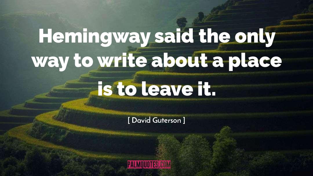 Lyrical Writing quotes by David Guterson