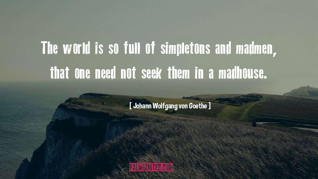 Madhouse quotes by Johann Wolfgang Von Goethe