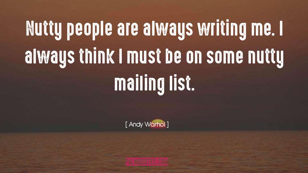 Mailing quotes by Andy Warhol