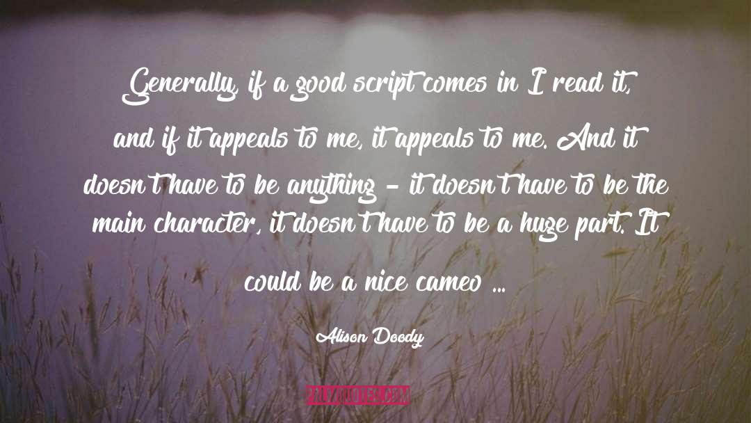 Main Character quotes by Alison Doody