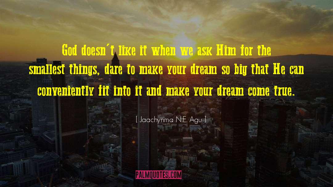 Make Your Dream Come True quotes by Jaachynma N.E. Agu