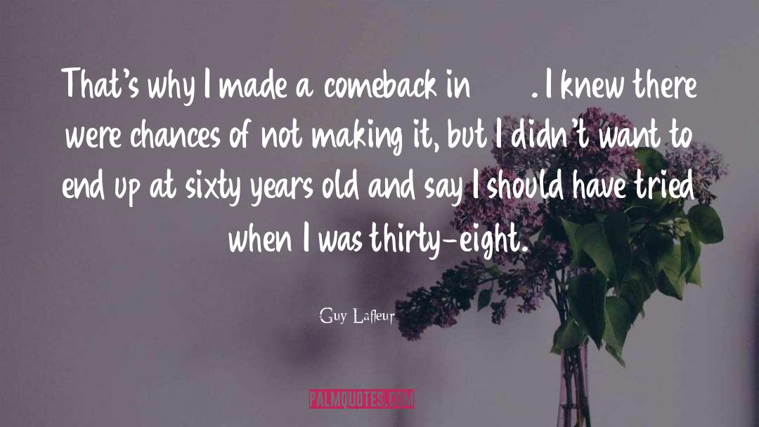 Making A Comeback In Life quotes by Guy Lafleur