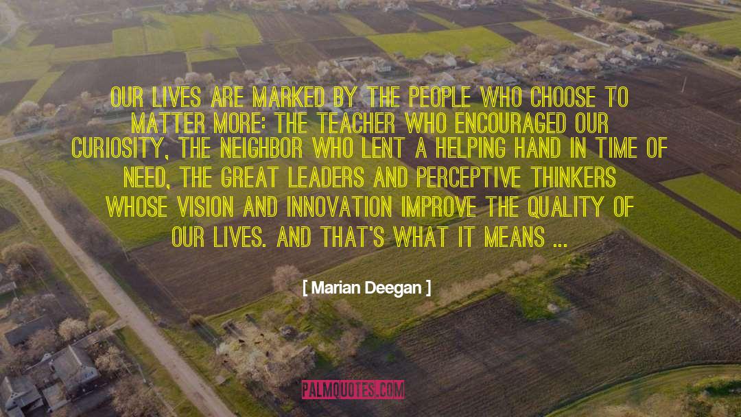 Making A Difference In The World quotes by Marian Deegan